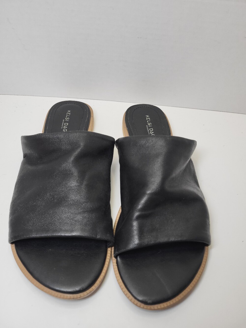 Kelsi Dagger Brooklyn Ruthie& Slide Sandals Black Leather Size 8 MSRP $130